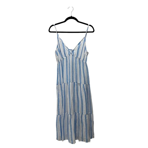 RAILS Avril Gibson Stripe Blue Midi Dress MEDIUM - Picture 2 of 5